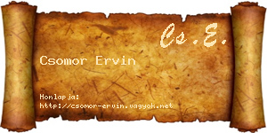 Csomor Ervin névjegykártya